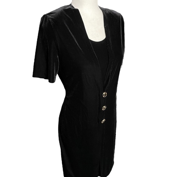 VINTAGE Northern Traditions - Pullover Black Velvet Dress Size Small NWT - Picture 4 of 9